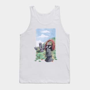 Chilling Moai Tank Top